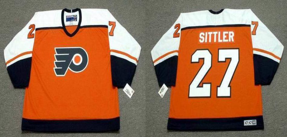 2019 Men Philadelphia Flyers 27 Sittler Orange CCM NHL jerseys